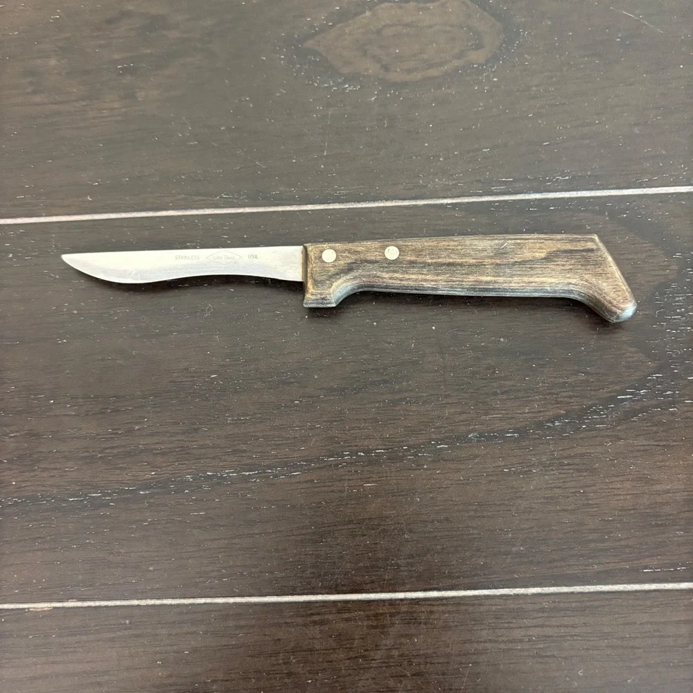 West Bend | Stainless Steel Paring Knife | Wood‎ Handle USA Vintage Kitchen Tool